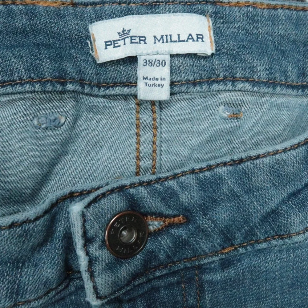 Peter Millar Jeans Mens 34x28 Blue Straight 5 Pocket Pilot Mill *